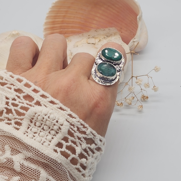 Silver 925 Ring Natural Jade Stone - Picture 12 of 12